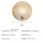 Load image into Gallery viewer, Nordic Solid Brass & Alabaster Wall Light with Gold Mesh