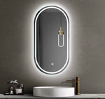 Load image into Gallery viewer, Modern Semi-Circular LED Bathroom Mirror with Touch & Anti-Fog