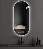Load image into Gallery viewer, Modern Semi-Circular LED Bathroom Mirror with Touch & Anti-Fog