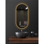 Load image into Gallery viewer, Modern Semi-Circular LED Bathroom Mirror with Touch & Anti-Fog