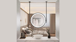 Load image into Gallery viewer, 360° Rotating Ceiling-Mounted LED Mirror with Custom Frame