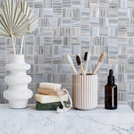 Load image into Gallery viewer, White and silver Mosaic wall