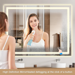 Load image into Gallery viewer, Modern Anti-Fog LED Bathroom Mirror with 5x Magnification