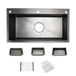 Load image into Gallery viewer, Matte Black Single Kitchen Sink