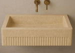 Load image into Gallery viewer, Natural Travertine Wall-Mounted Sink