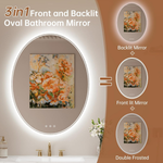 Load image into Gallery viewer, Oval LED Makeup Vanity Mirror 24x32" (Anti-Fog)