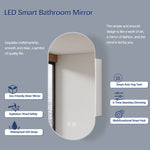 Load image into Gallery viewer, Matte White Oval Bathroom Mirror Cabinet