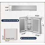 Load image into Gallery viewer, Modern 3-Color Dimmable LED Lighted Aluminum Frame Medicine Cabinet Mirror Defogger Touch Control Wall-Mounted Living Room