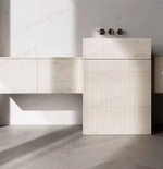 Load image into Gallery viewer, Square Solid Travertine Basin Freestanding