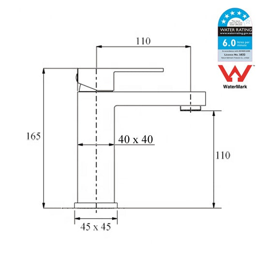 Square basin Mixer