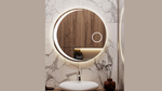 Load image into Gallery viewer, Round Bathroom Mirror with LED Lights and Touch Sensor
