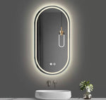 Load image into Gallery viewer, Modern Semi-Circular LED Bathroom Mirror with Touch &amp; Anti-Fog
