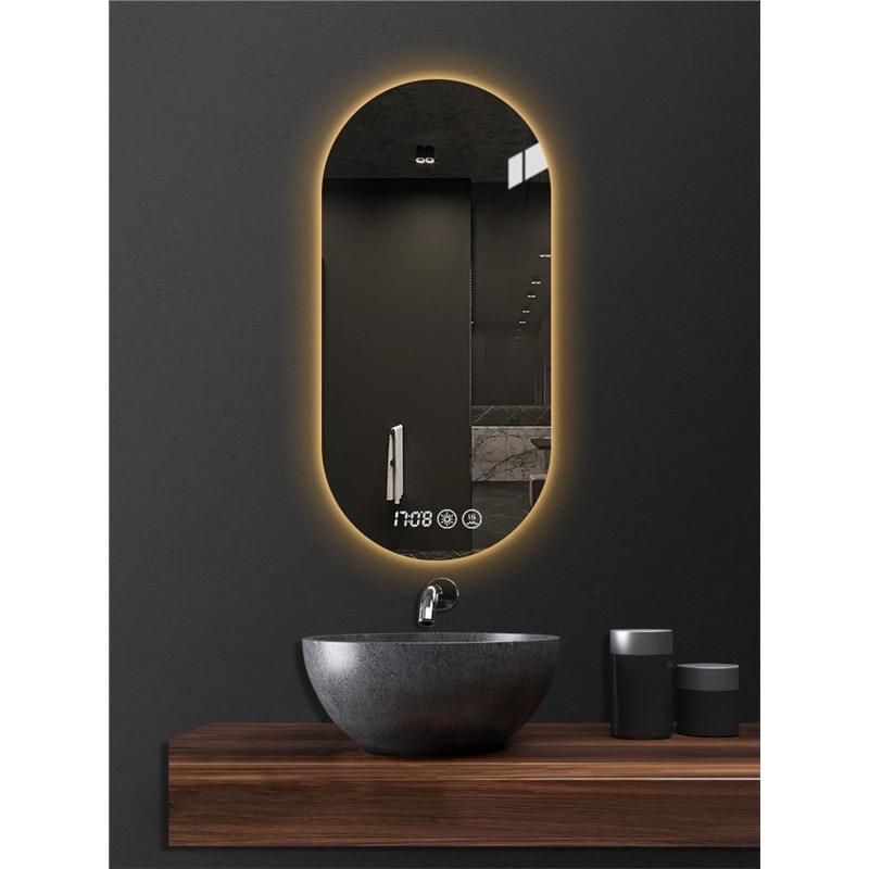 Modern Semi-Circular LED Bathroom Mirror with Touch & Anti-Fog