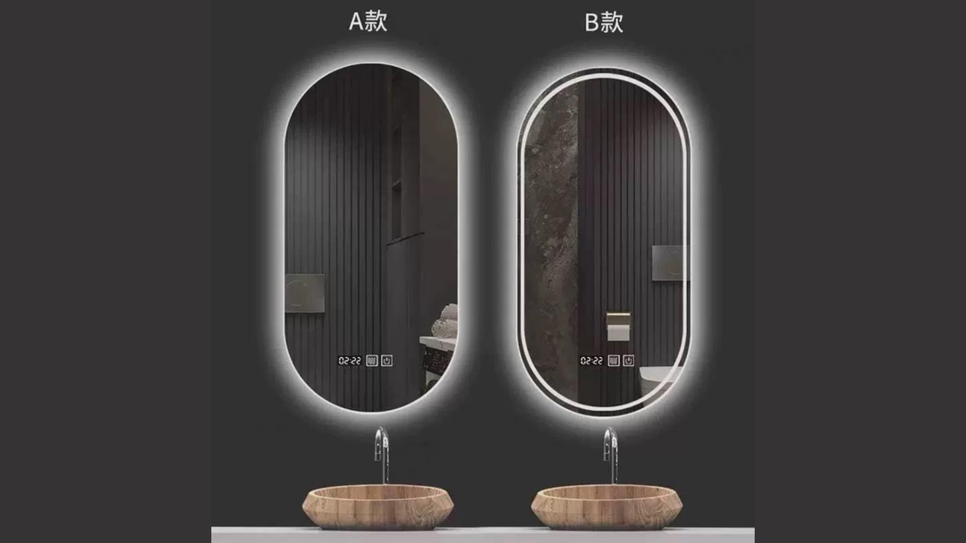 Modern Semi-Circular LED Bathroom Mirror with Touch & Anti-Fog