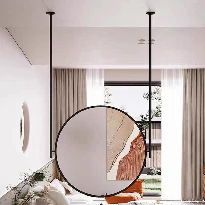 360° Rotating Ceiling-Mounted LED Mirror with Custom Frame