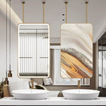 Load image into Gallery viewer, French-Style Two-Bar LED Makeup Mirror with Aluminum Frame
