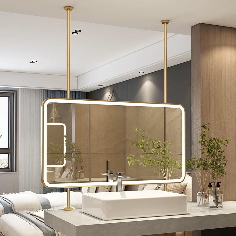French-Style Two-Bar LED Makeup Mirror with Aluminum Frame