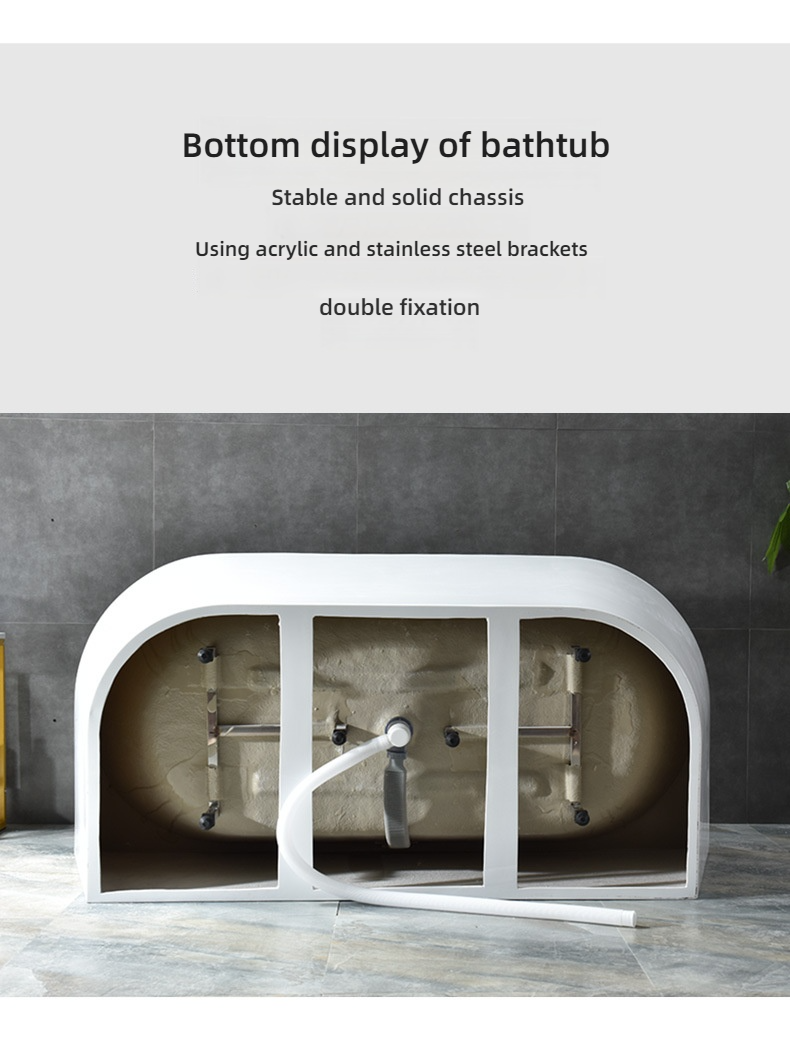 Freestanding One-Piece Indoor Bathtub