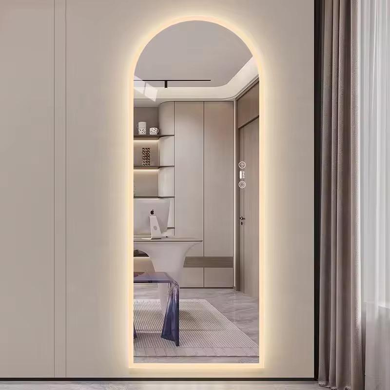 Modern Arched Frameless LED Full-Length Wall Mirror