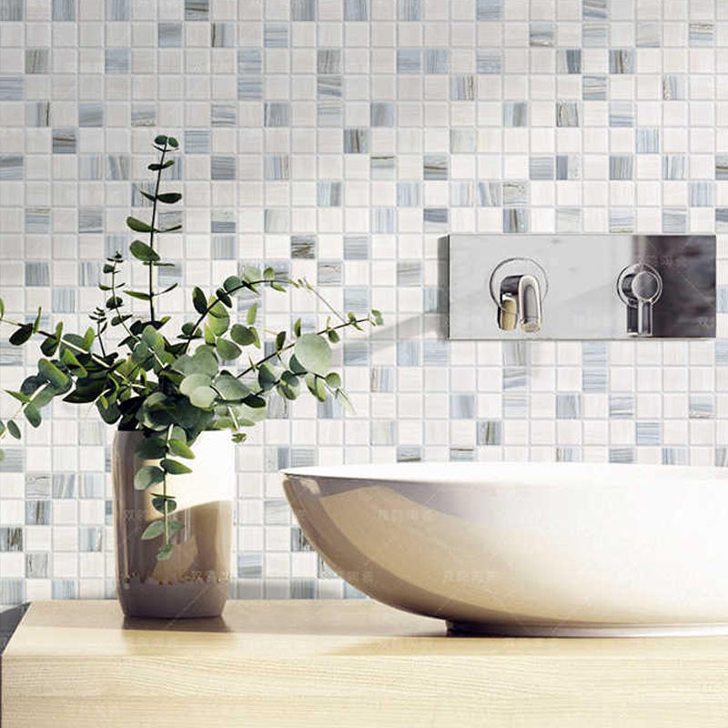 White and silver Mosaic wall