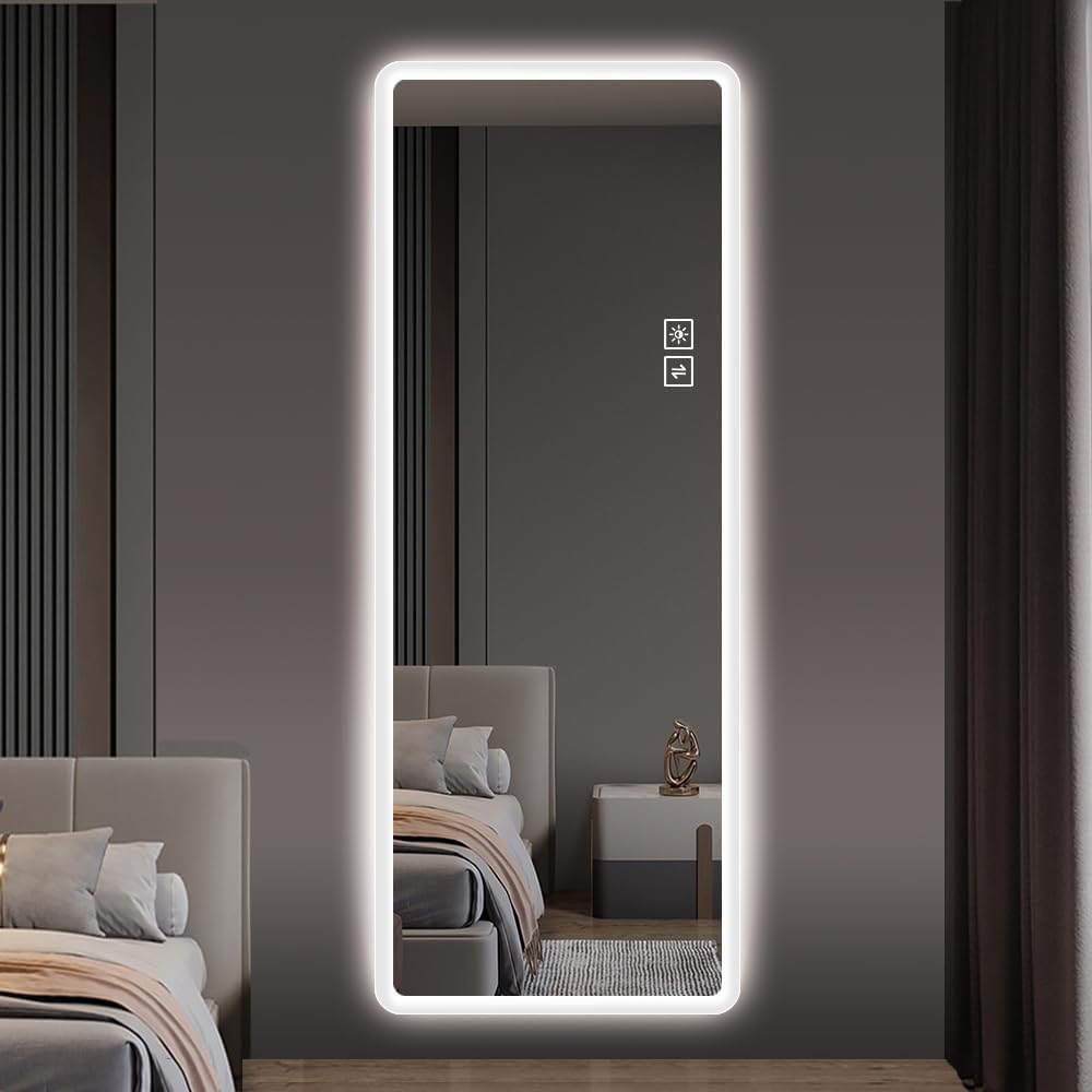 Large Full-Body LED Mirror with Illuminated Frame