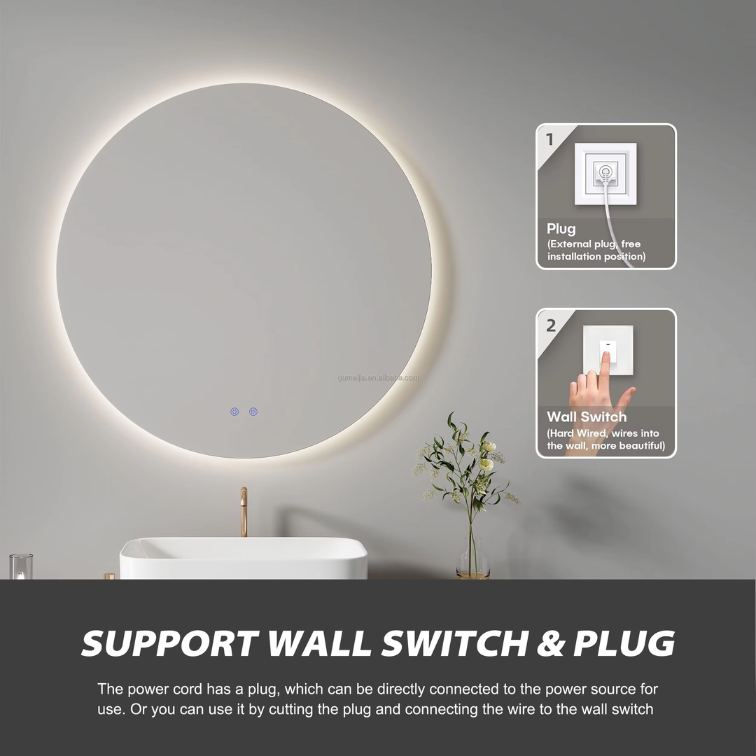 Modern Full-Length LED Wall Mirror for Commercial & Home Use