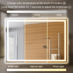 Load image into Gallery viewer, Modern Anti-Fog LED Bathroom Mirror with 5x Magnification
