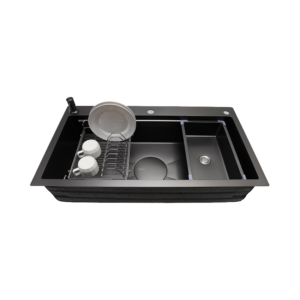 Matte black single kitchen sink