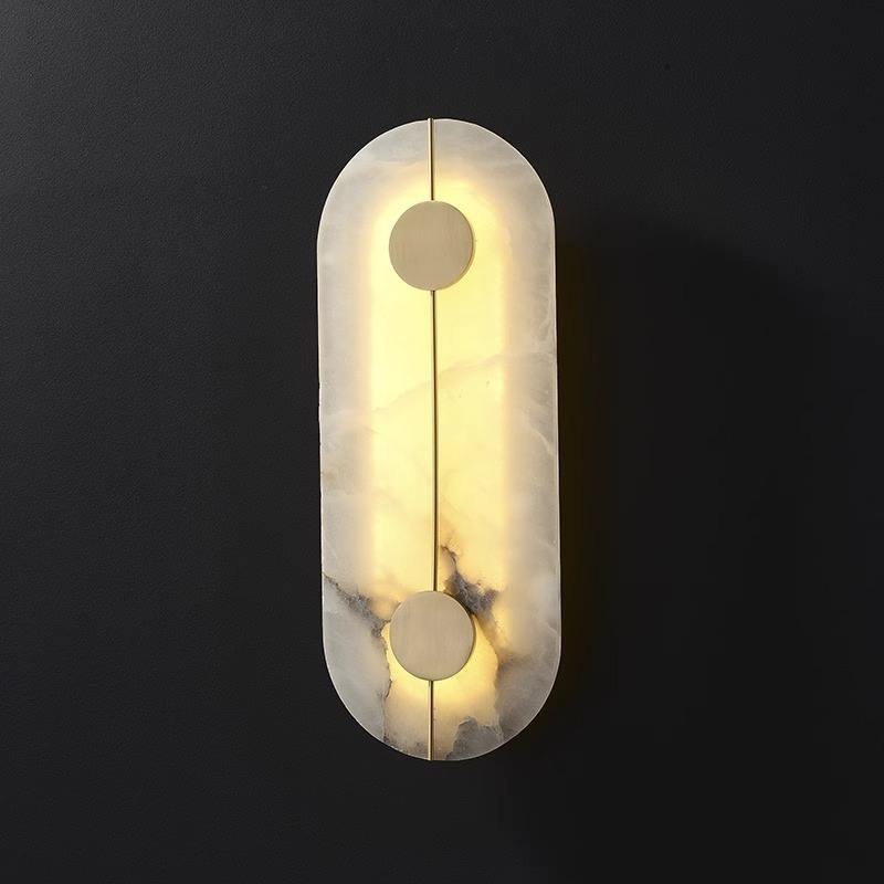 Postmodern Retro Copper & Alabaster LED Wall Lamp