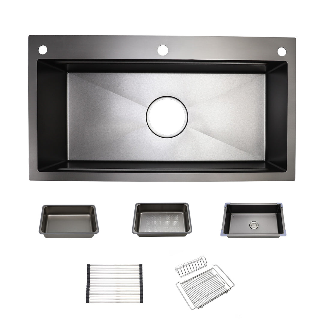 Matte Black Single Kitchen Sink