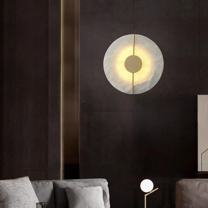 Postmodern Retro Copper & Alabaster LED Wall Lamp