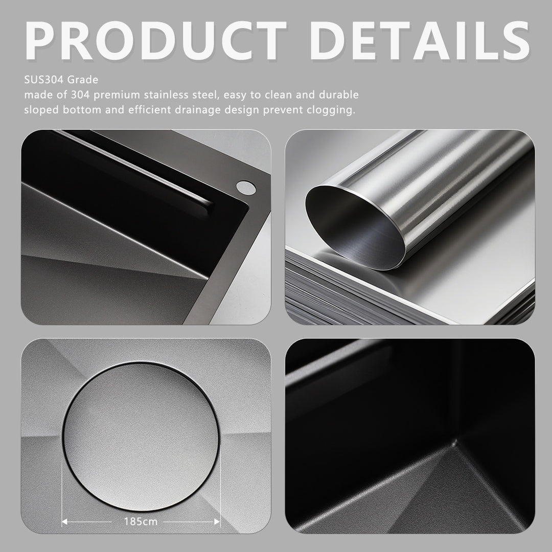 Matte Black Single Kitchen Sink