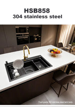Load image into Gallery viewer, Matte Black Single Kitchen Sink
