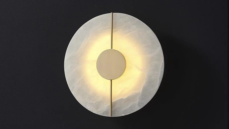 Postmodern Retro Copper & Alabaster LED Wall Lamp