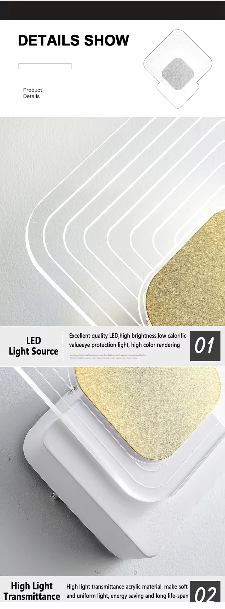 Transparent wall light