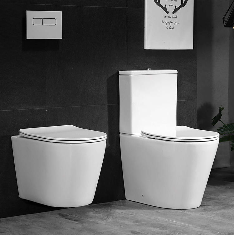Two Piece Wc Toilet Rimless P Trap