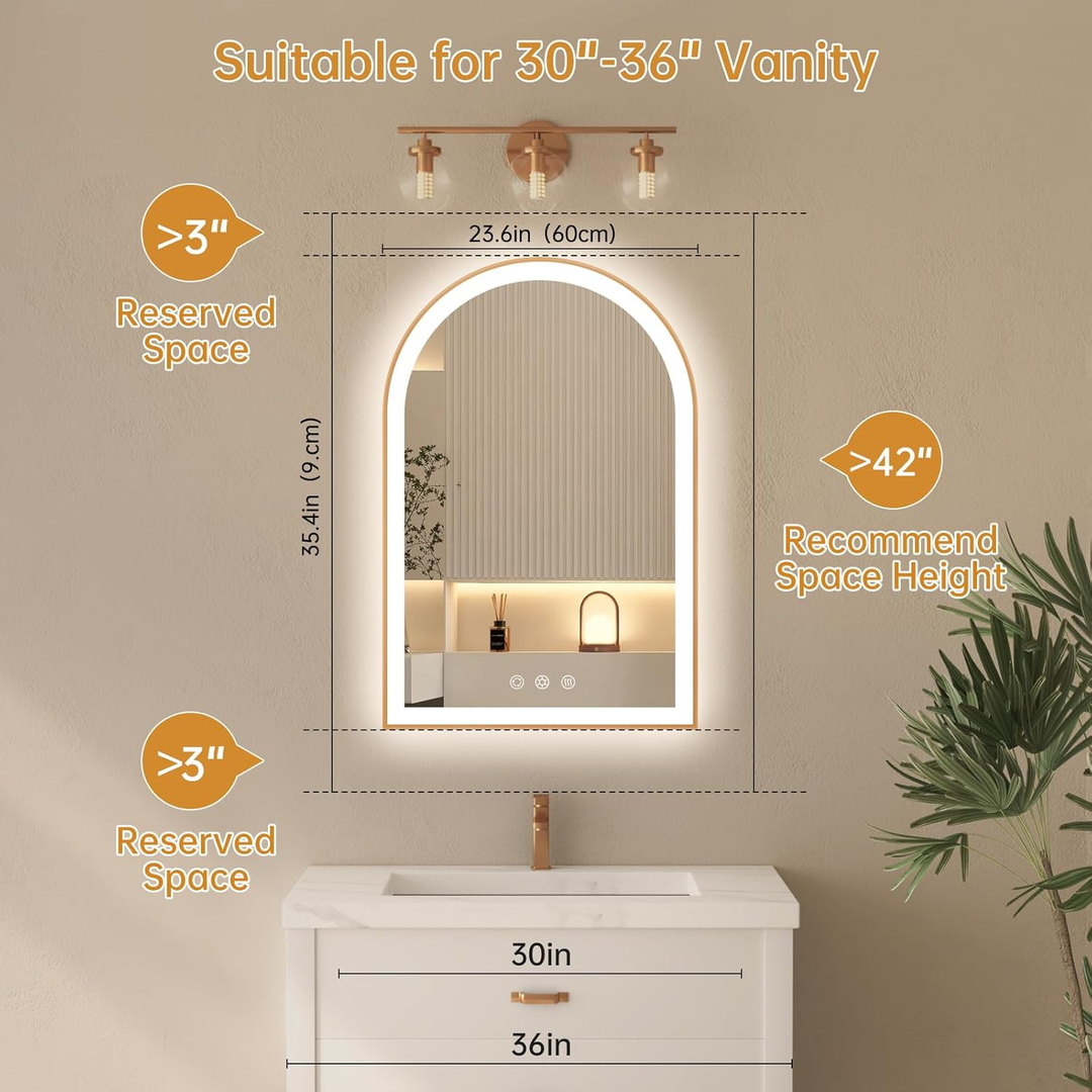 Irregular Bathroom Mirror with LED and Touch Control