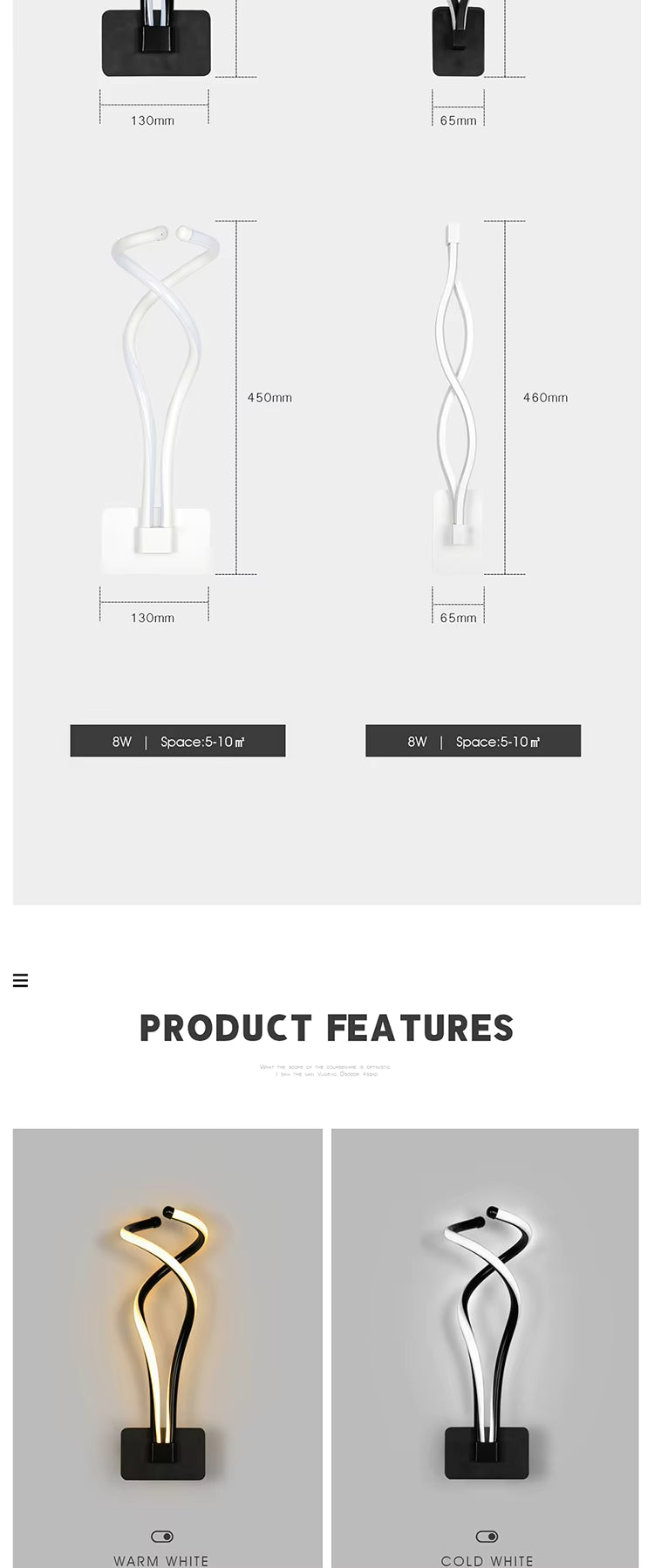 Fixture Black Wall light