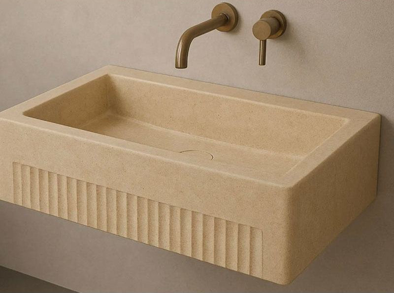 Natural Travertine Wall-Mounted Sink