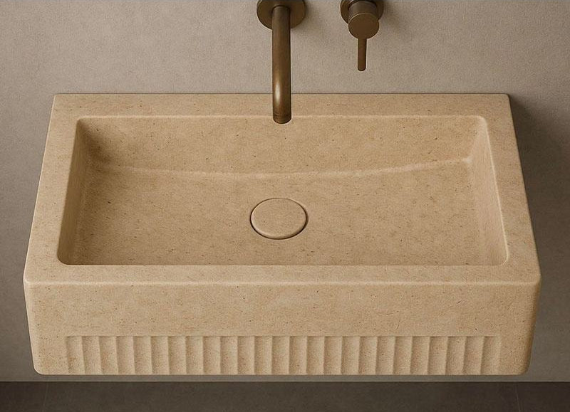 Natural Travertine Wall-Mounted Sink