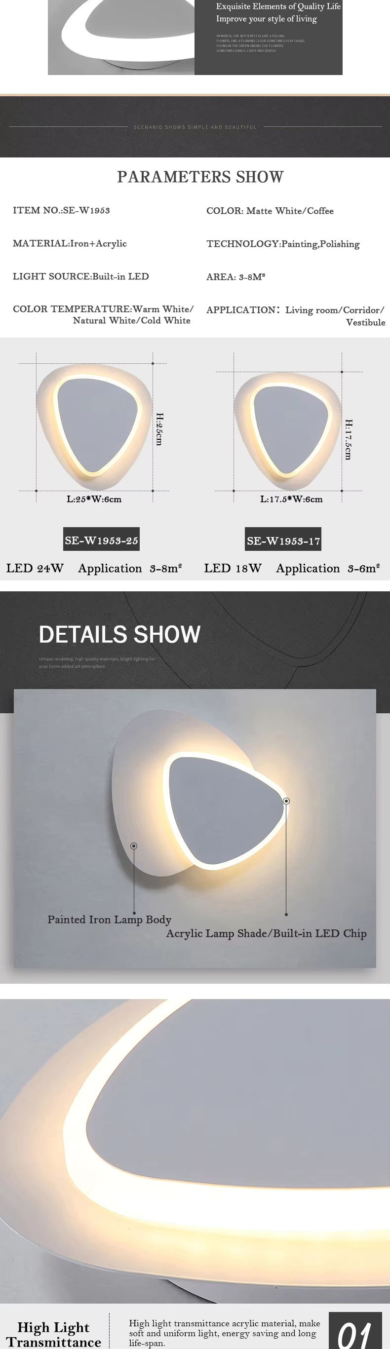 Nordic Style Wall Light