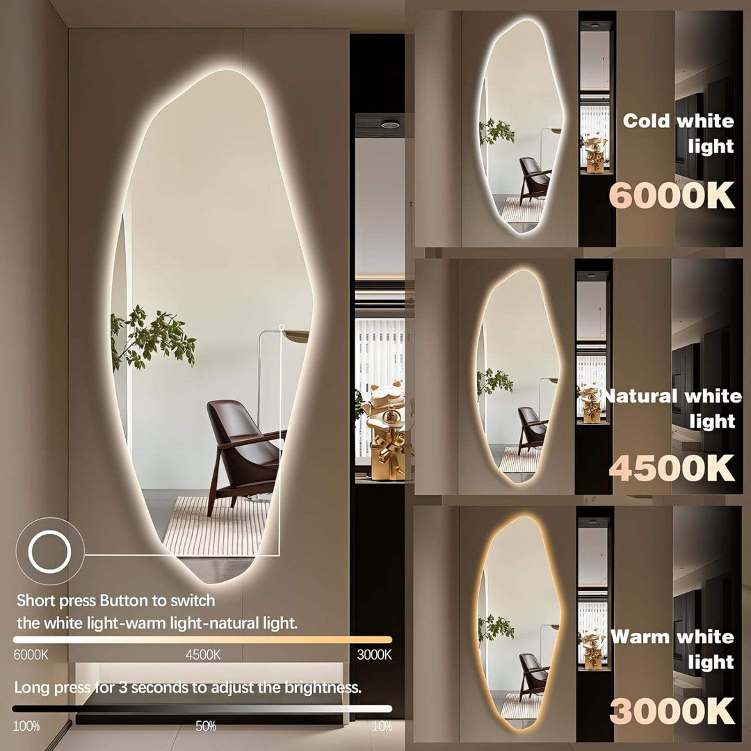 Arched Gold LED Bathroom Mirror 24x36" with Anti-Fog