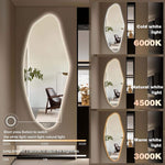 Load image into Gallery viewer, Arched Gold LED Bathroom Mirror 24x36" with Anti-Fog
