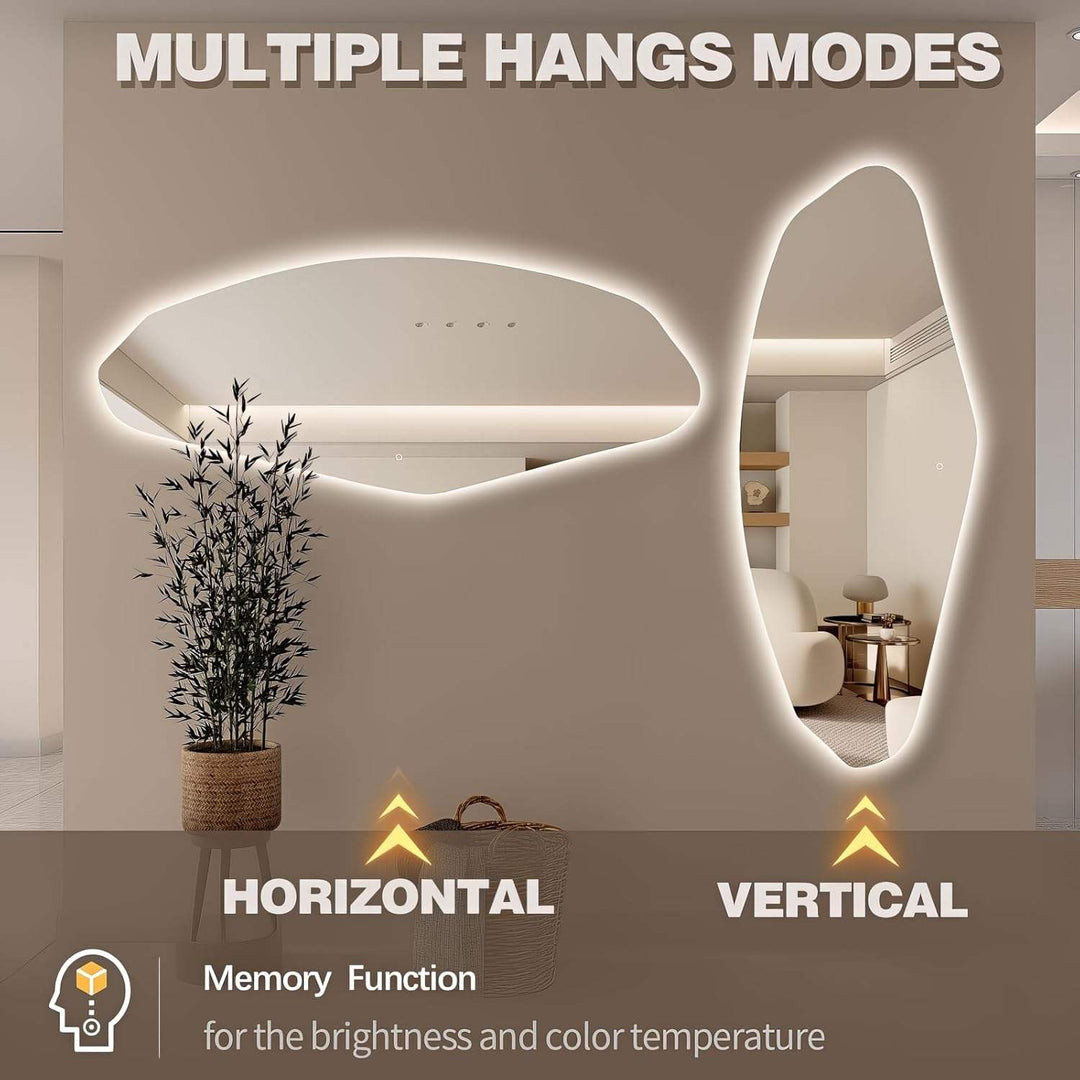 Arched Gold LED Bathroom Mirror 24x36" with Anti-Fog