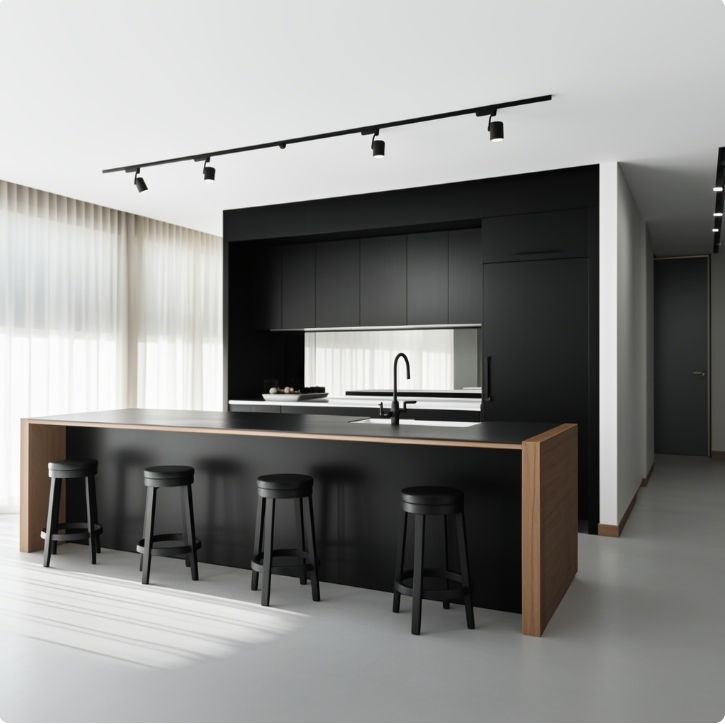 Plywood Flat Panel Kitchen Cabinet