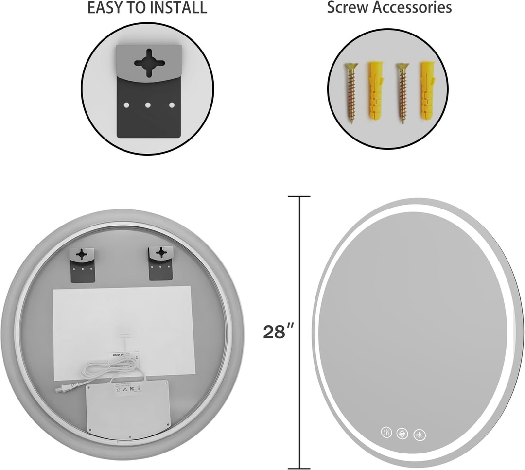 Modern Dimmable LED Bathroom & Vanity Mirror
