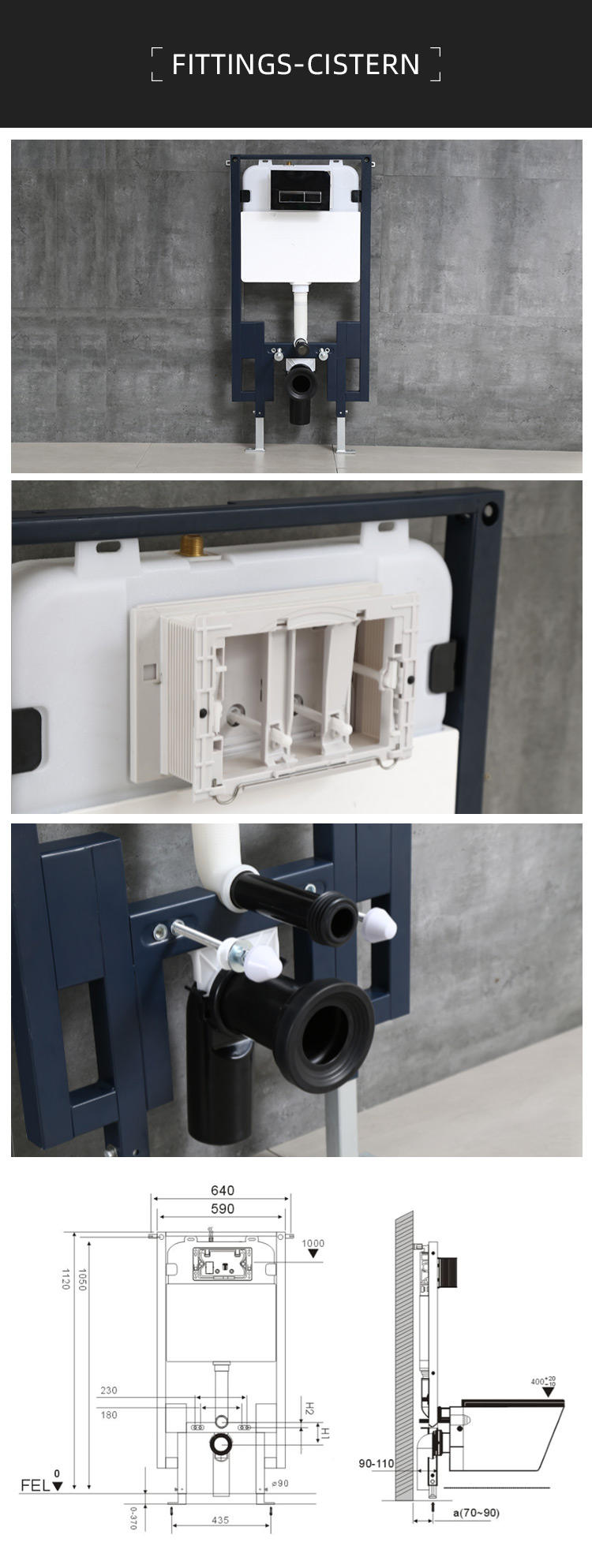 One-Piece P-Trap Rimless Toilet