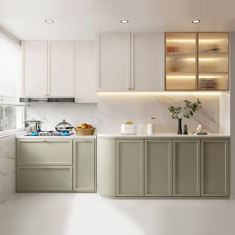 I shape kitchen cabinet