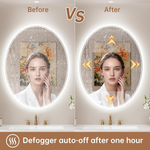Load image into Gallery viewer, Oval LED Makeup Vanity Mirror 24x32" (Anti-Fog)

