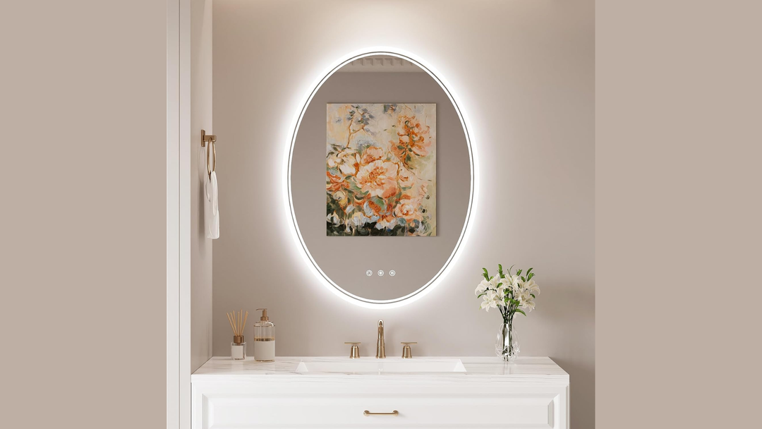 Oval LED Makeup Vanity Mirror 24x32" (Anti-Fog)